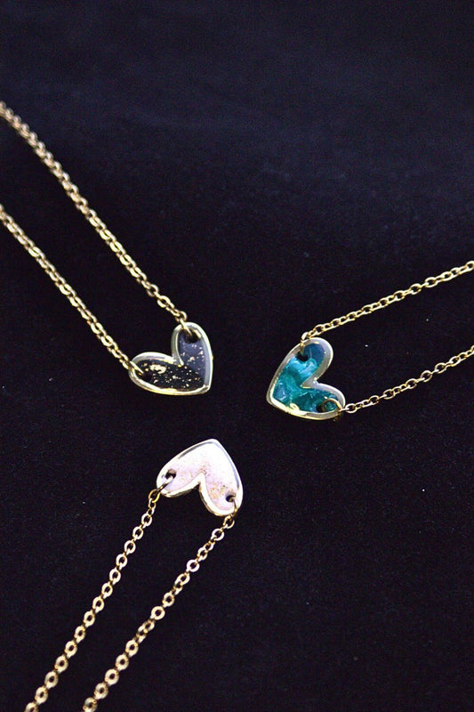 Heart Charm Necklaces (3 colours)