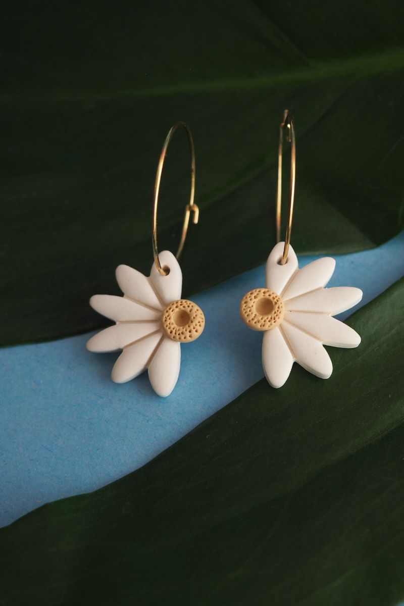 Half Daisy Earrings