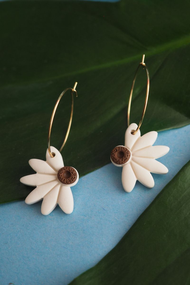 Half Daisy Earrings