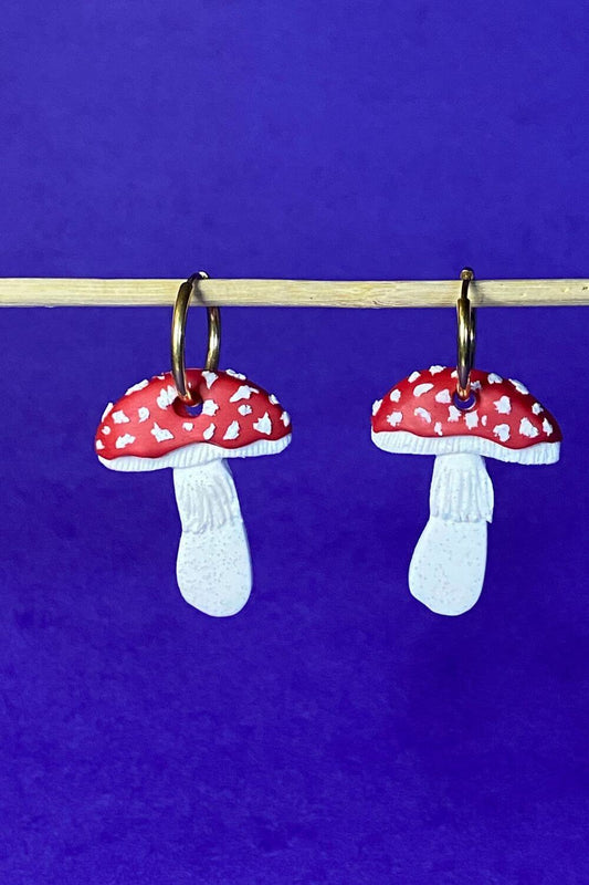 Red Cap Mushrooms on Simple Hoops