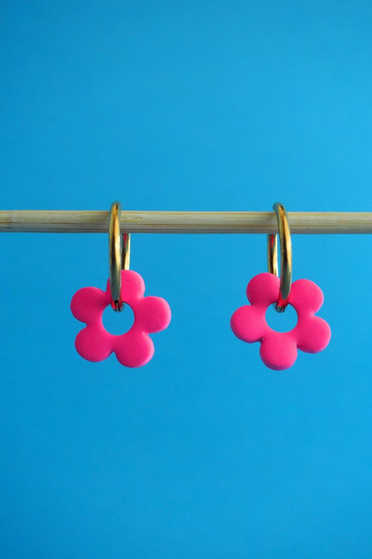 Barbie Pink Daisy Charm - Simple Hoop