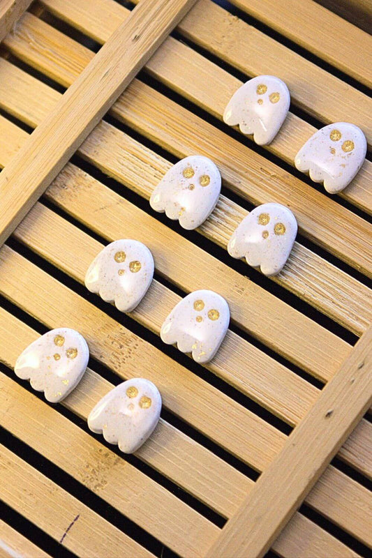 Ghost Studs Gold/White